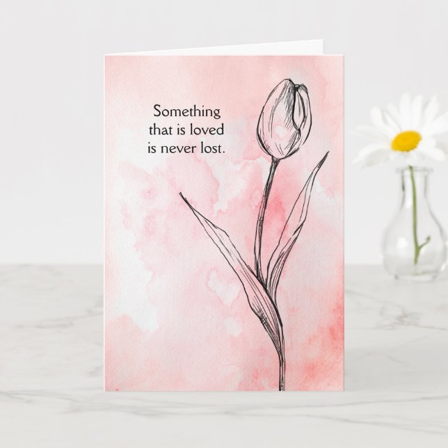 Tulip Flower Sympathy Card Loss Funeral Memorial (Small Plant)