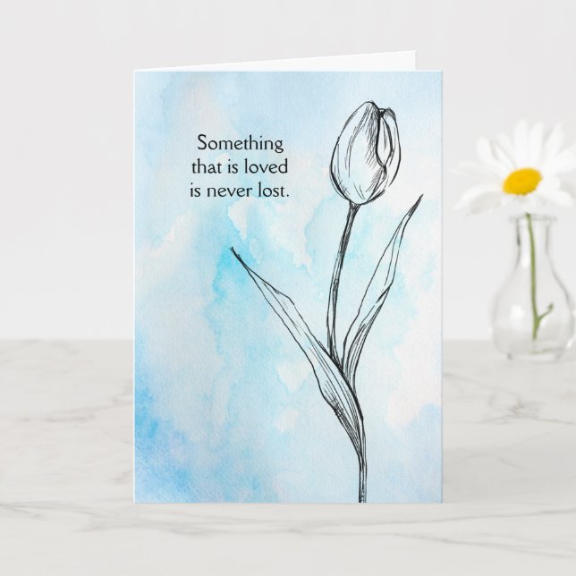 Tulip Flower Sympathy Card Loss Funeral Memorial (Small Plant)