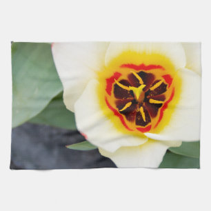 Tulip flower tea towel