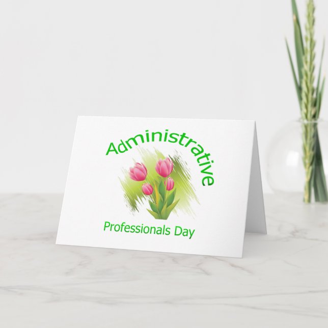 Tulip Flowers Administrative Professionals Day Card (Front)