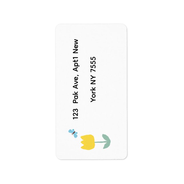 tulip flowers butterfly  label (Front)