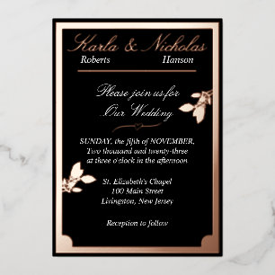Tulip Flowers, Elegant Black Wedding, Oval Border