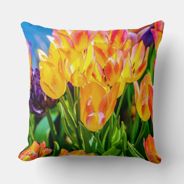 Tulip Flowers - Flourish Cushion (Front)