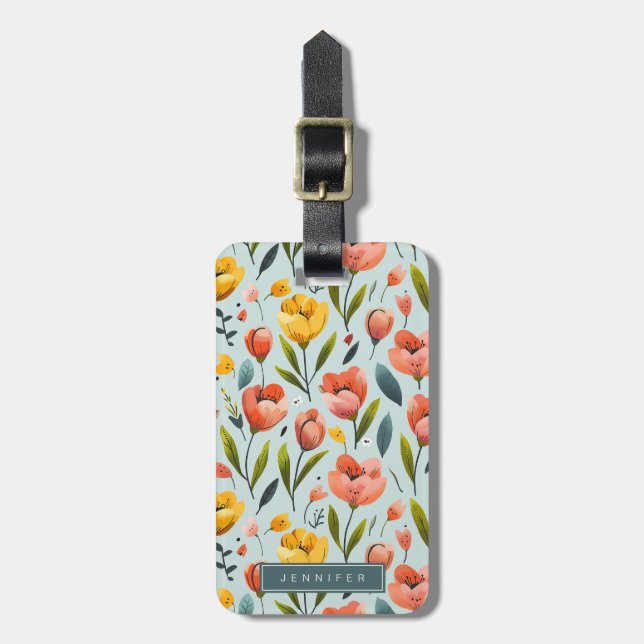 Tulip Flowers Luggage Tags (Front Vertical)