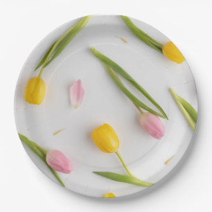 Tulip Flowers Paper Plate
