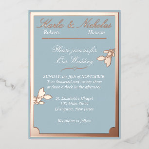 Tulip Flowers, Pastel Blue Wedding, Oval Border