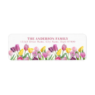 Tulip Flowers Return Address Labels