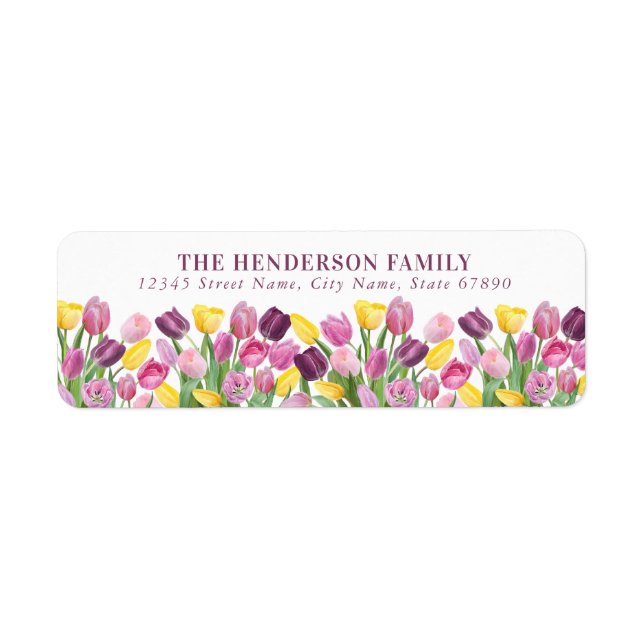 Tulip Flowers Return Address Labels (Front)