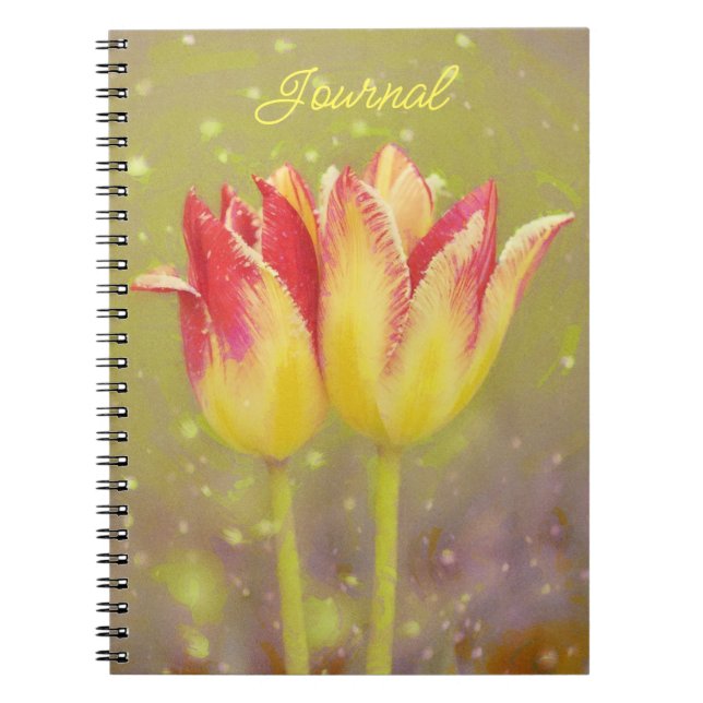 Tulip Flowers Together Art Journal Notebook (Front)