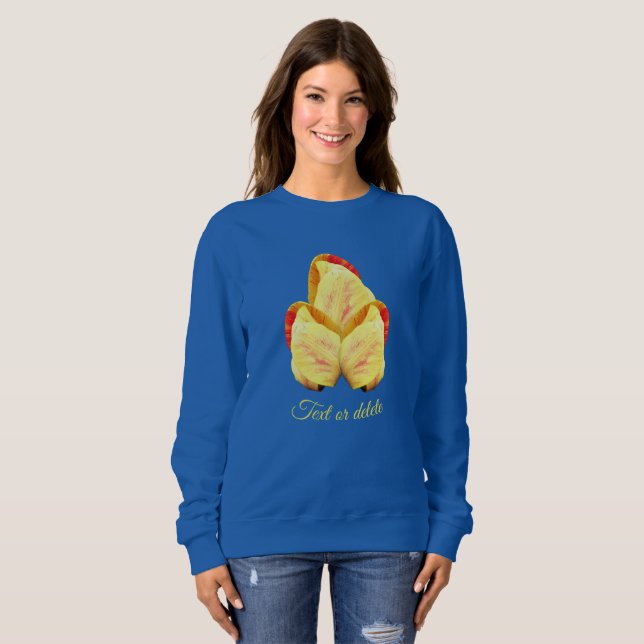 Tulip Flowers Your Text Personalised  Sweatshirt (Front Full)