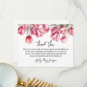 Tulip Funeral Thank You Card Bereavement