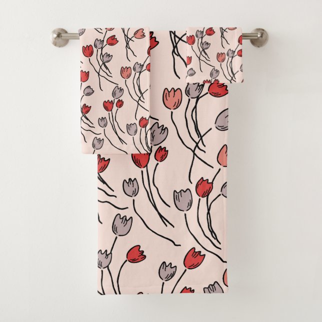 Tulip Garden Bath Towel Set (Insitu)