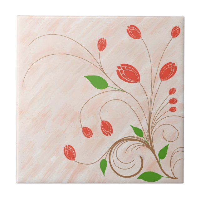 Tulip Garden Ceramic Tile (Front)