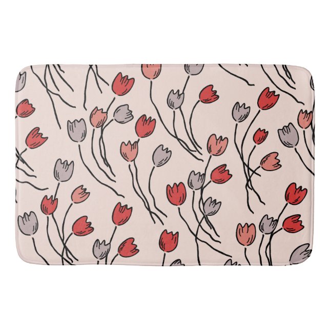 Tulip Garden In Pinks Bath Mat (Front)