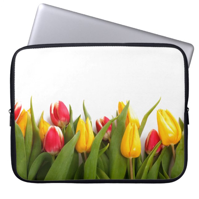 Tulip Garden Laptop Computer Sleeve (Front)