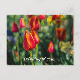 Tulip Garden Textured Thinking Of You Postcard