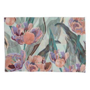 Tulip Garden: Vintage Large Flowers Pillowcase