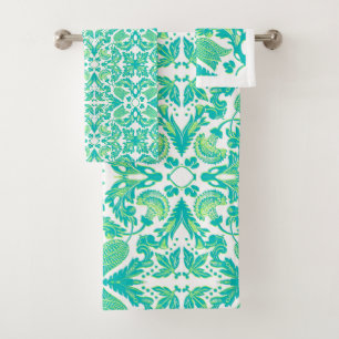 Tulip Garden - Vintage Mod Flower  Bath Towel Set