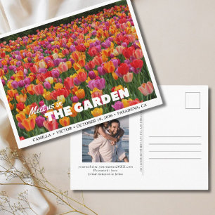 Tulip Garden Wedding Save the Date Postcard