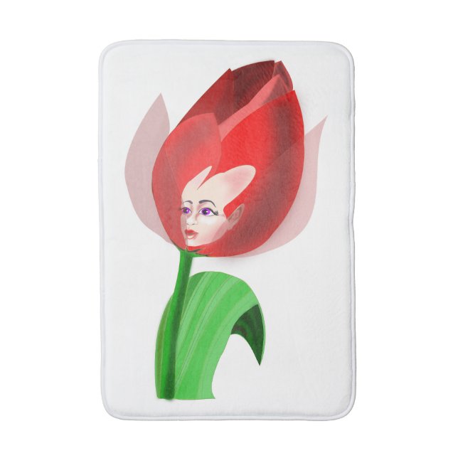 Tulip Girl Bath Mat - Customizable (Front Vertical)