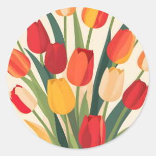 Tulip Glow-Up Classic Round Sticker