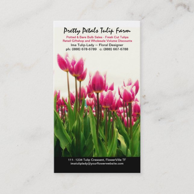 Tulip Grower or Floral Bulb Sales Business Card (Front)