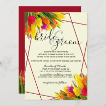Tulip in Burgundy and Yellow Background Wedding