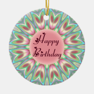 Tulip kaleidoscope ceramic ornament
