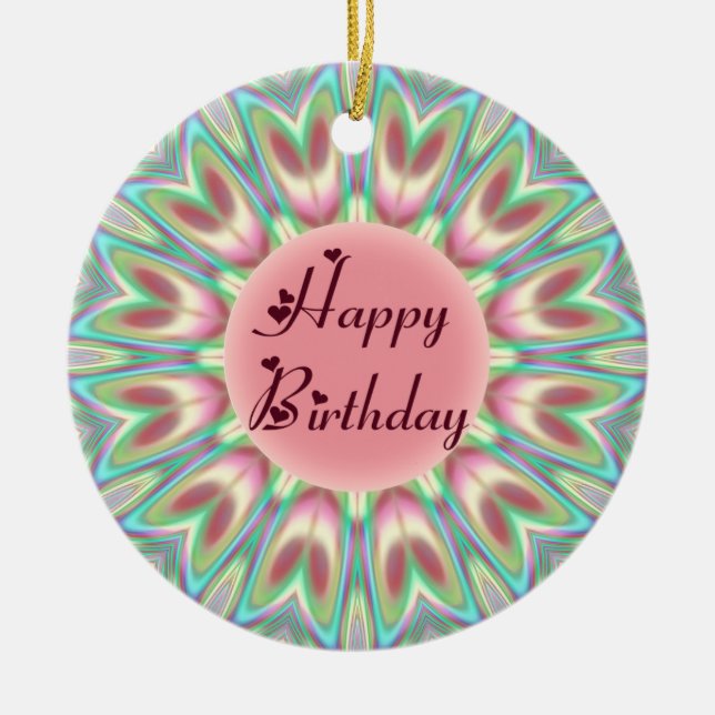 Tulip kaleidoscope ceramic ornament (Front)