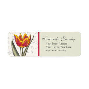 Tulip Lover's Elegant Vintage Style Return Address Label