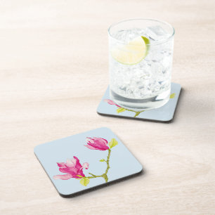 Tulip Magnolias on a Coaster Set