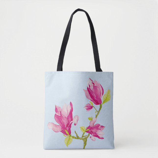 Tulip Magnolias on a Tote  Bag (Front)