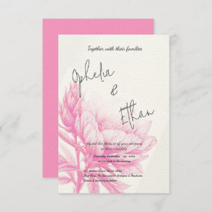 Tulip Minimalist blush pink Invitation