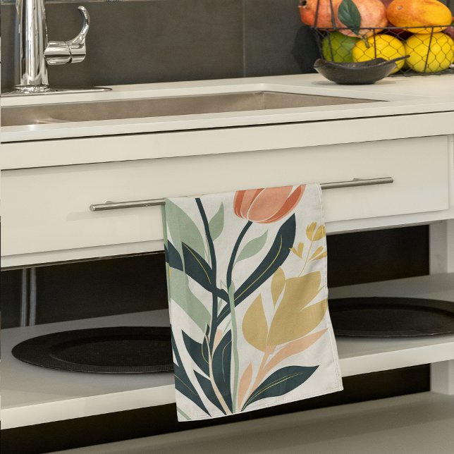 Tulip Nature Themed  Tea Towel (Tulip Nature Themed Kitchen Towel)