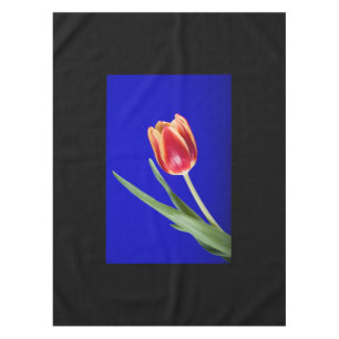 Tulip on blue background tablecloth