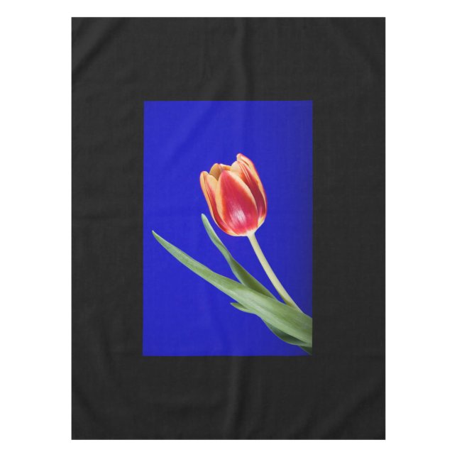 Tulip on blue background tablecloth (Front)
