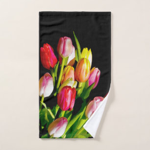 Tulip Painting - Original Flower Art Bath Towel Set