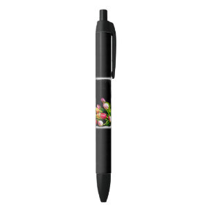 Tulip Painting - Original Flower Art Black Ink Pen