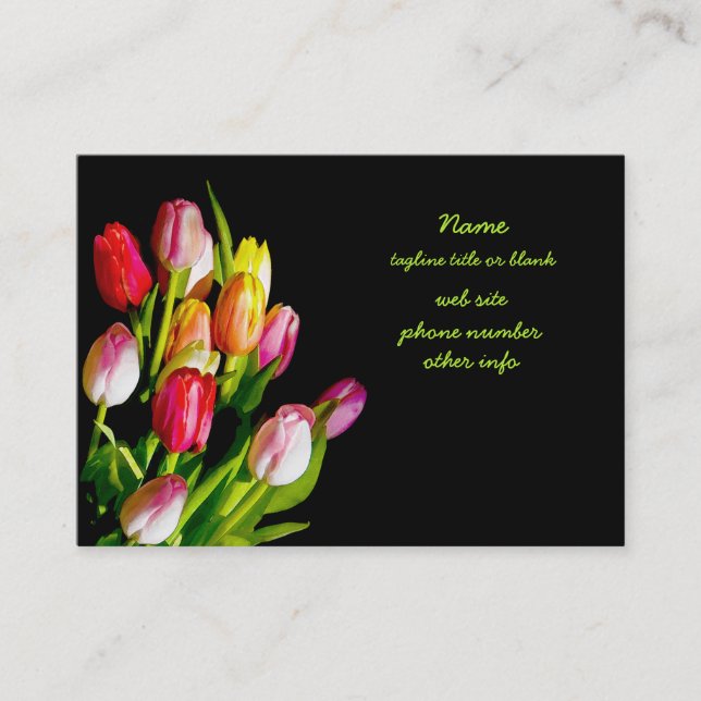Tulip Painting - Original Flower Art Business Card (Front)