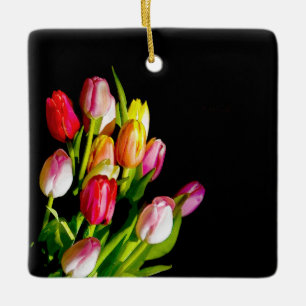 Tulip Painting - Original Flower Art Ceramic Ornament
