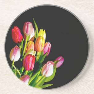 Tulip Painting - Original Flower Art Coaster