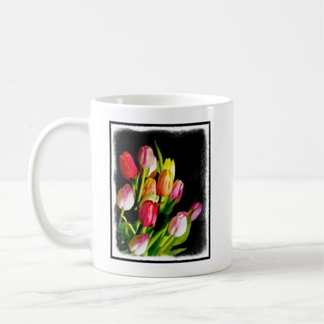 Tulip Painting - Original Flower Art Coffee Mug (Left)