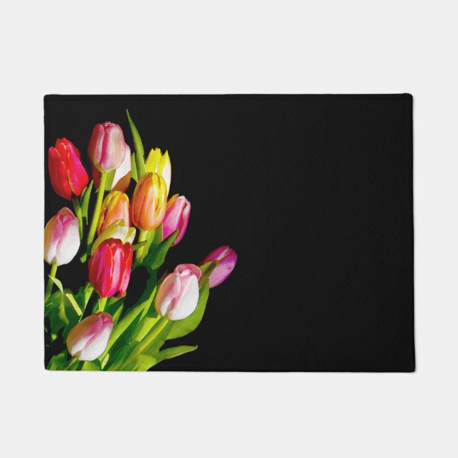 Tulip Painting - Original Flower Art Doormat (Front)