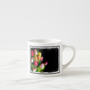 Tulip Painting - Original Flower Art Espresso Cup