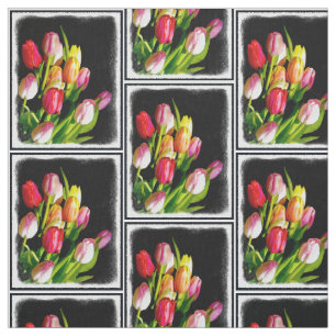 Tulip Painting - Original Flower Art Fabric