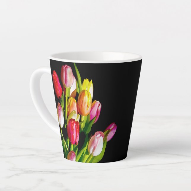 Tulip Painting - Original Flower Art Latte Mug (Left Angle)