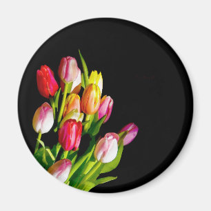 Tulip Painting - Original Flower Art Magnet