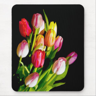 Tulip Painting - Original Flower Art Mouse Pad