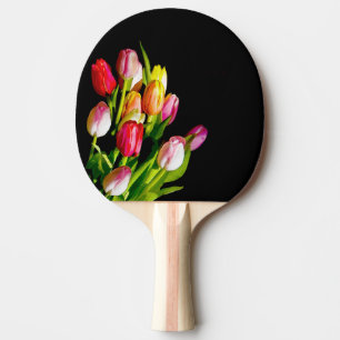 Tulip Painting - Original Flower Art Ping Pong Paddle