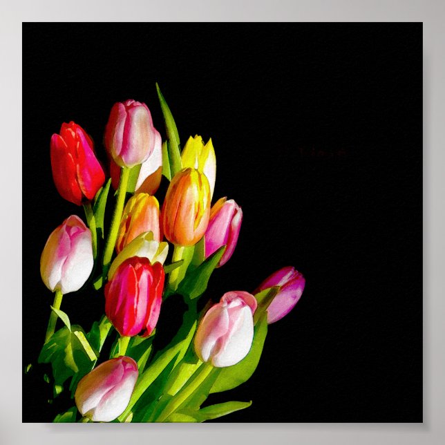 Tulip Painting - Original Flower Art Poster (Front)